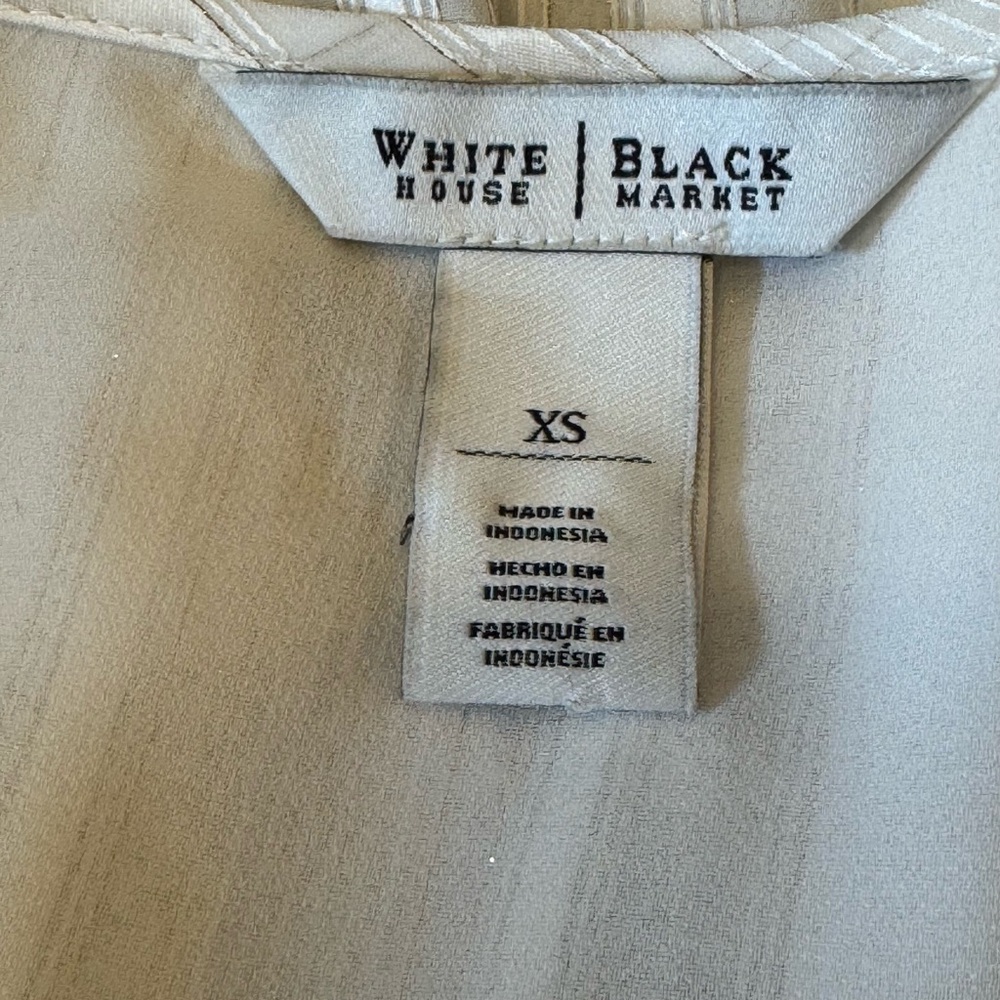 White House Black Market Ivory Striped Blouse - Picture 5 of 7